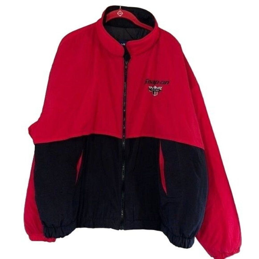 Vintage Snap-On Racing‎ Puffer Jacket Swingster Red Race Car Size XL Made In USA